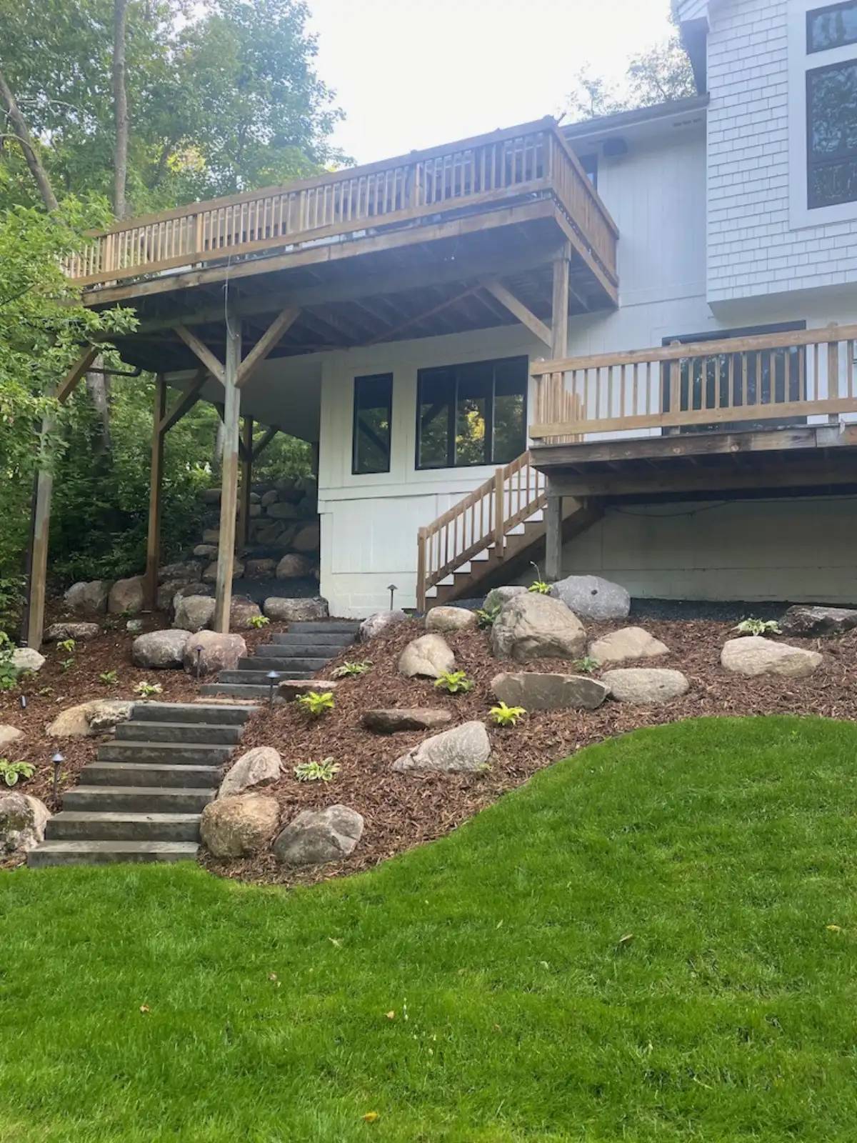 Completed backyard landscape project near Lake Minnetonka