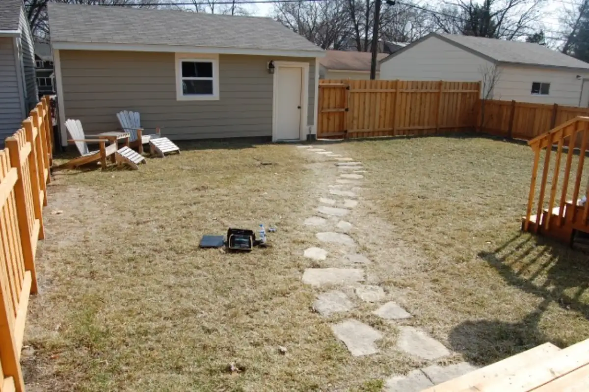 Minneapolis backyard before landscape redesign