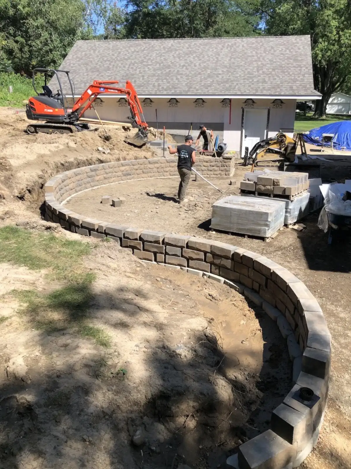 Base preparation and compaction for steps