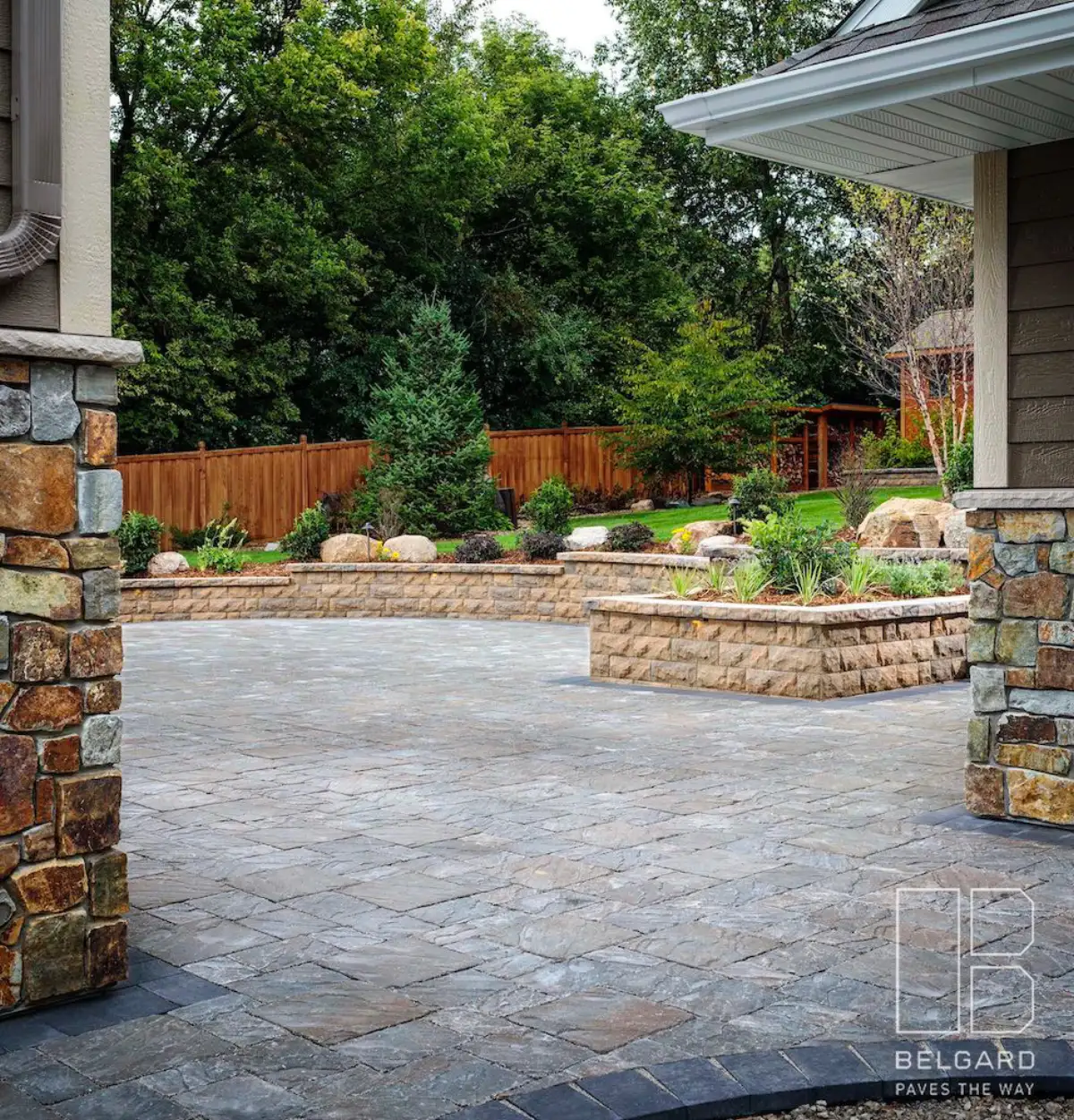 Patio design for Spring Park lakeside home