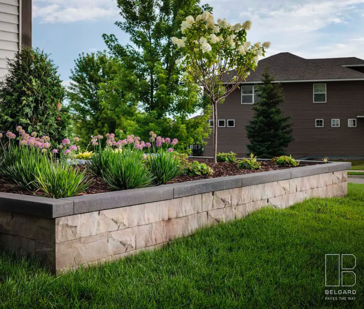 Multi-tier retaining wall on Navarre north shore property