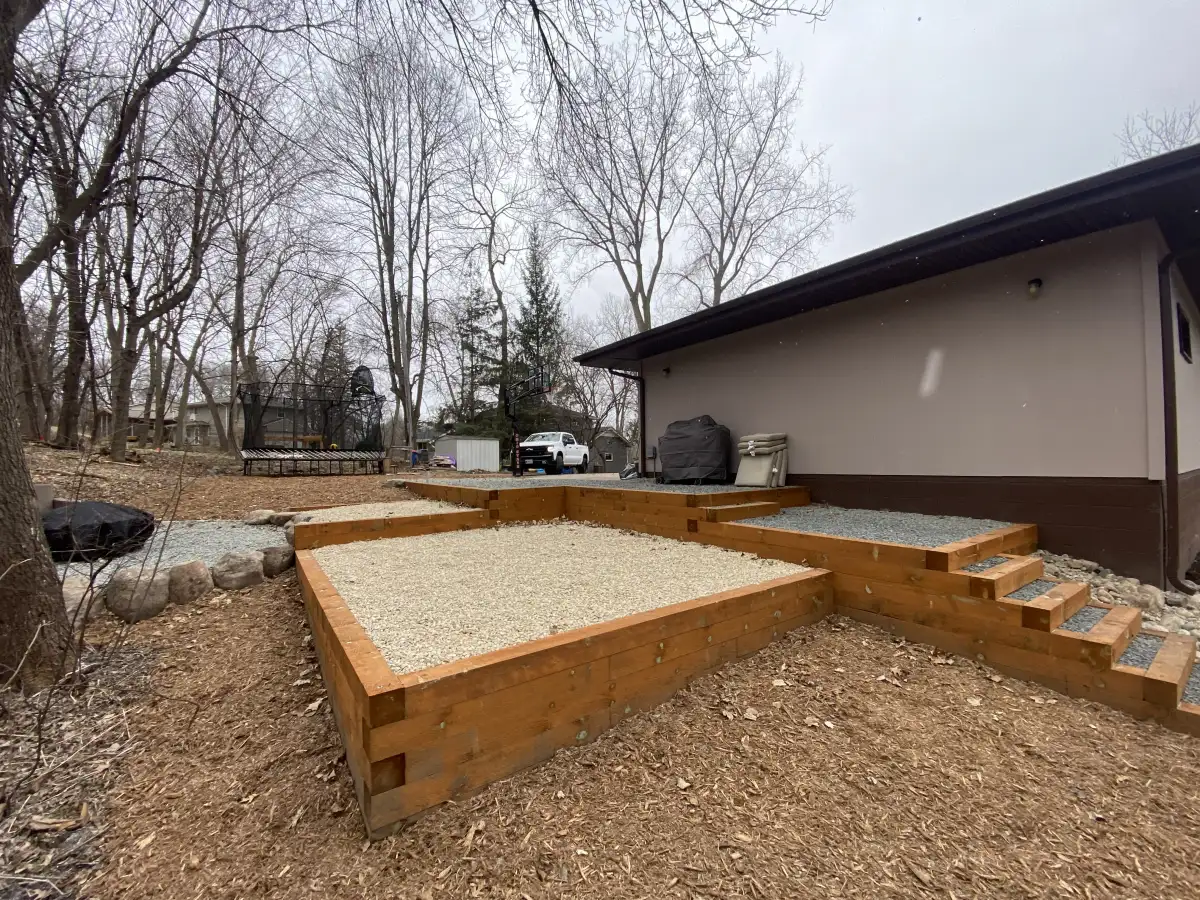 Boulder retaining wall in Eden Prairie MN